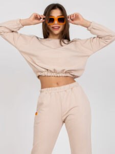 Beige tracksuit without hood