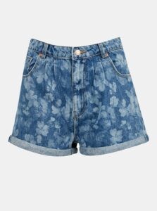 Blue Patterned Denim Shorts TALLY