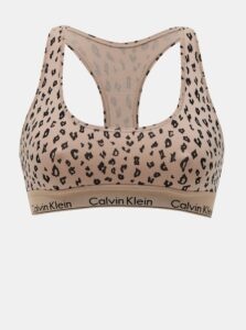 Calvin Klein Beige Bra with Leopard Pattern Unlined