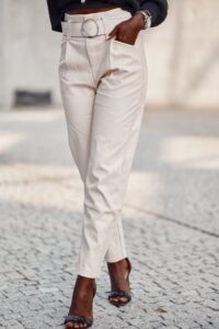 Elegant trousers made of eco-leather in