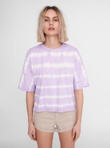 Light Purple Patterned Loose T-Shirt Noisy