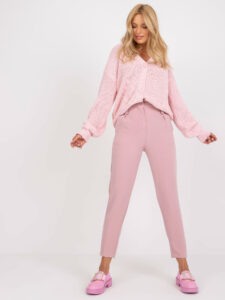Light pink fabric trousers with