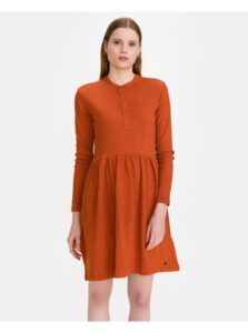 Orange Ladies Ribbed Short Dress SuperDry