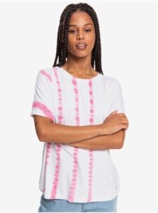 Pink-White Women's Patterned T-Shirt Roxy Over