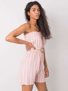 Pink-and-white striped overall Soledad