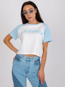 White and blue short T-shirt