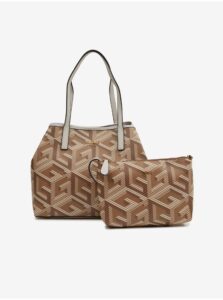 Brown Ladies Patterned Handbag 2in1 Guess