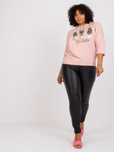 Dusty pink cotton blouse larger size