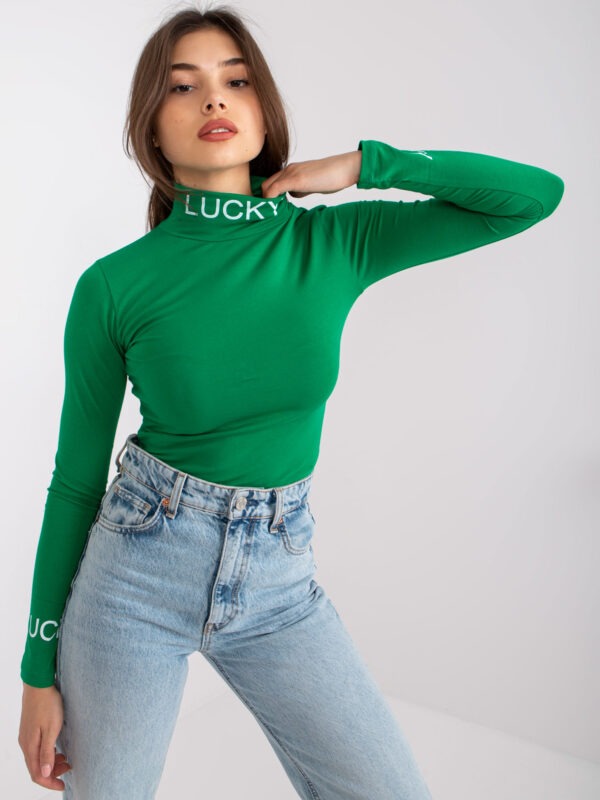 Green fitted blouse with