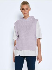 Light purple hooded sweater vest Noisy
