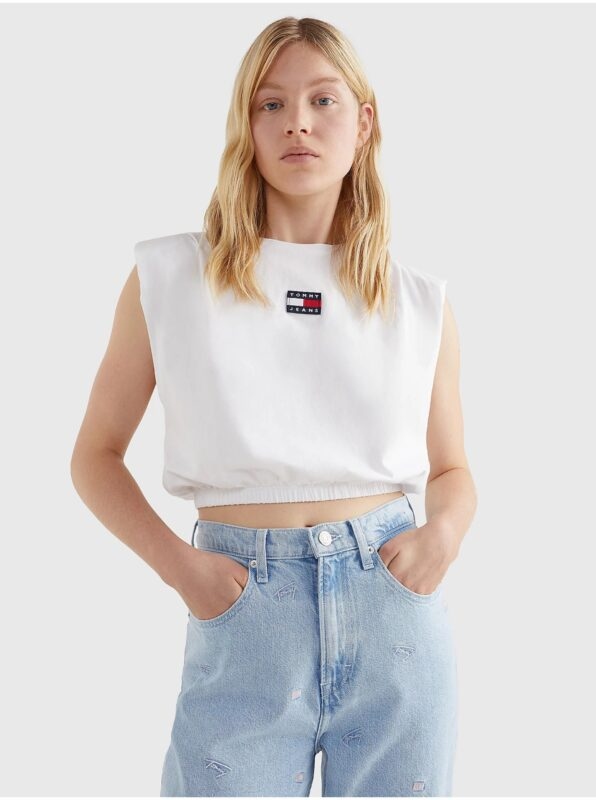 White Women's Cropped T-Shirt Tommy