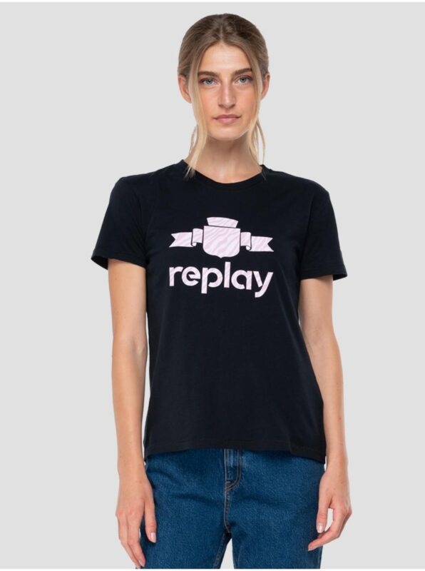 Women's Black T-Shirt Replay -