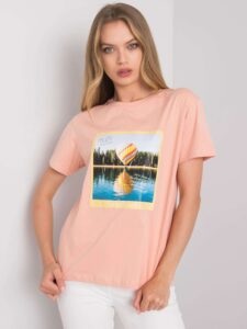 Women's salmon T-shirt with