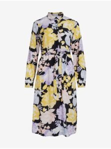 Black and yellow women's floral dress