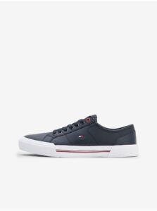 Dark Blue Mens Leather Sneakers Tommy Hilfiger