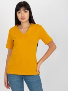 Dark yellow women's basic T-shirt