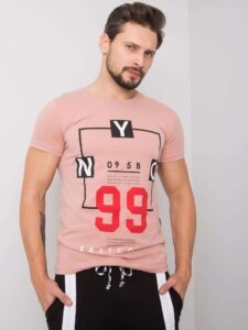 Powder pink men's T-shirt with