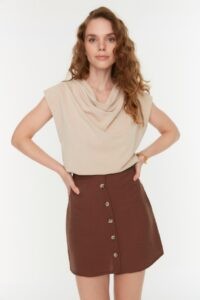 Trendyol Brown Buttoned