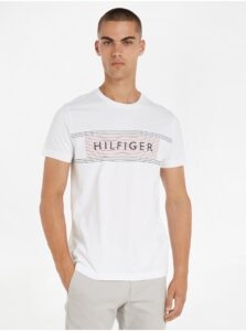 White Mens T-Shirt Tommy Hilfiger Brand Love