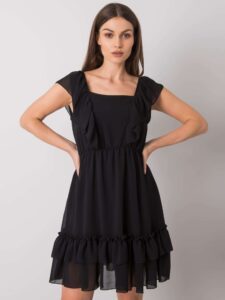 Black dress with neckline on