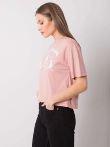 Dusty pink T-shirt with Piper