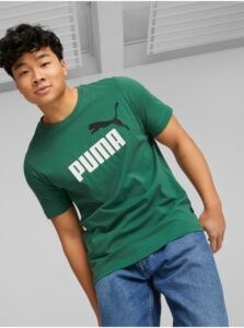 Green Men's T-Shirt Puma ESS+