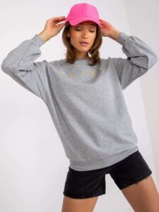 Grey melange sweatshirt with