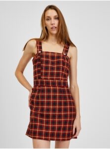Orsay Red-Black Ladies Checkered Dress
