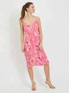 Pink floral dress on hangers VILA