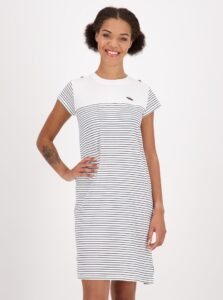 White Striped Dress with Belt Alife