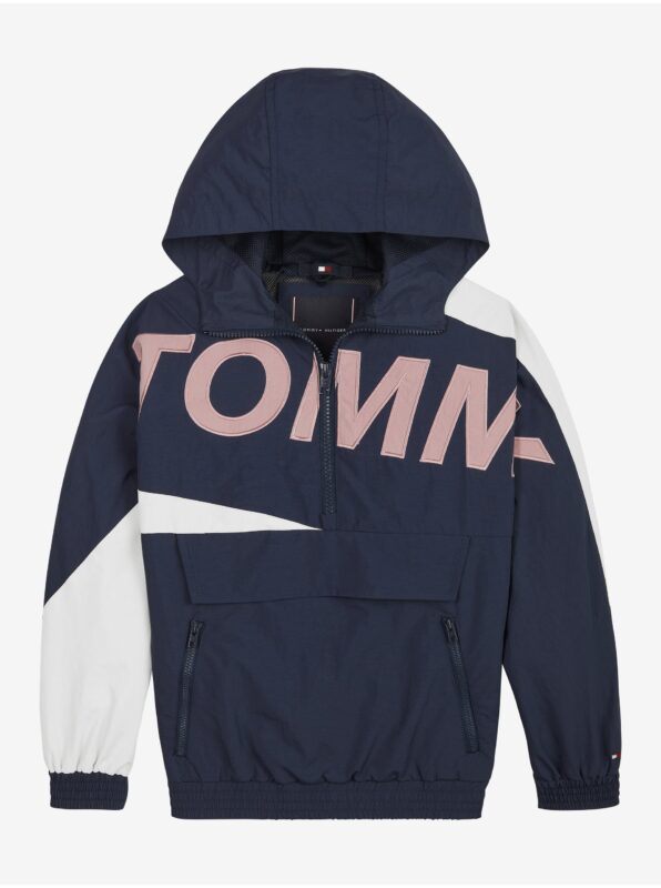 White-blue boys' jacket with hood Tommy