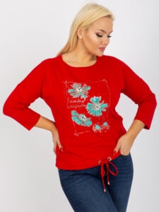Women's blouse plus size with 3/4 sleeves