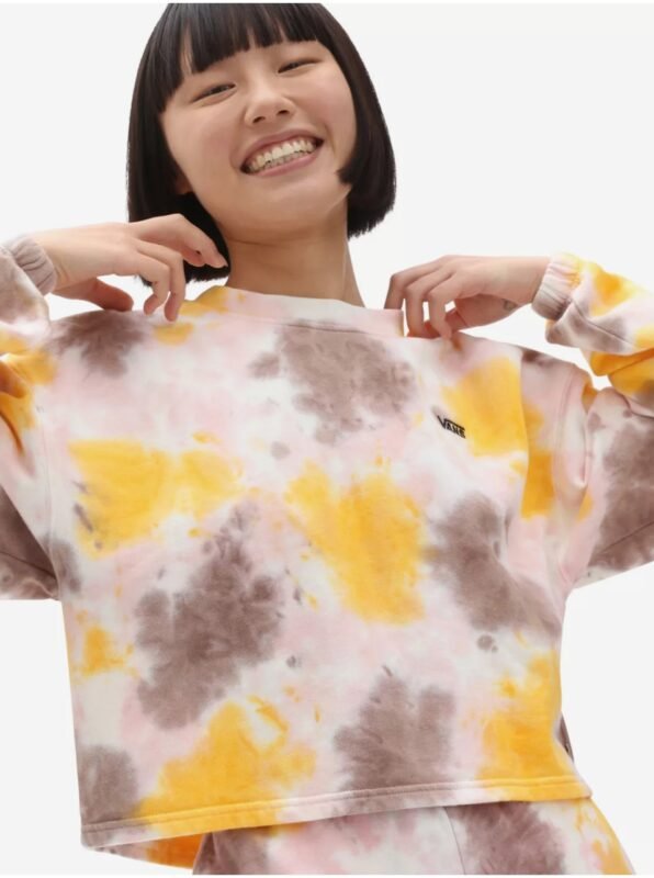 Yellow-Pink Women's Batik Sweatshirt VANS