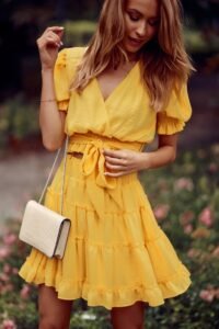 Beautiful yellow miniskirt with