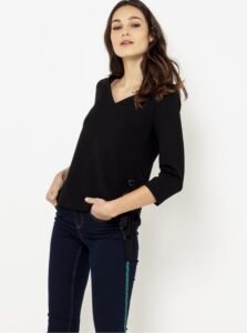 Black Blouse with Decorative Lacing