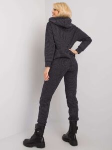 Black knitted hooded set