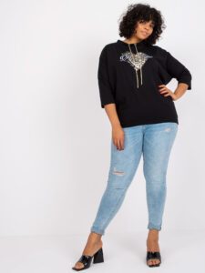 Black oversized blouse with