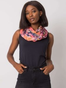 Coral and dark blue scarf