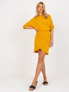 Dark yellow casual dress with