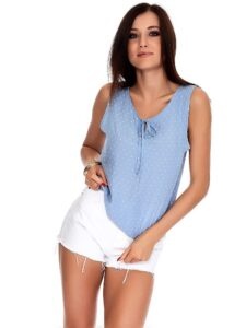 Light blue top with