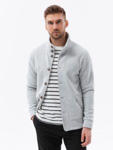 Ombre Men's button-down sweatshirt with stand-up
