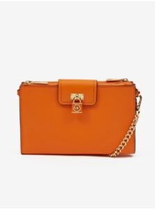Orange Women's Leather Crossbody Handbag Michael
