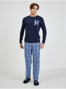 Tommy Hilfiger Mens Plaid Pajamas and Slippers Set