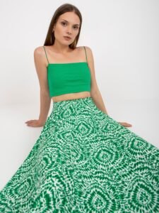 White and green maxi skirt with