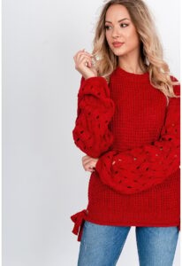 Women's knitted sweater with bows