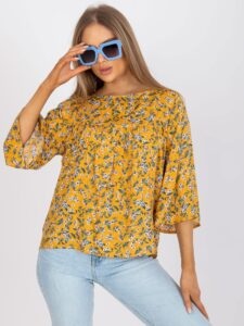 Yellow blouse with floral