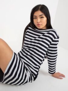 Basic navy and white striped dress