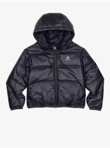 Black Women's Quilted Winter Hooded Jacket Converse