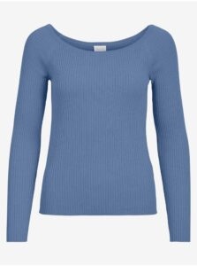 Blue ribbed light sweater VILA