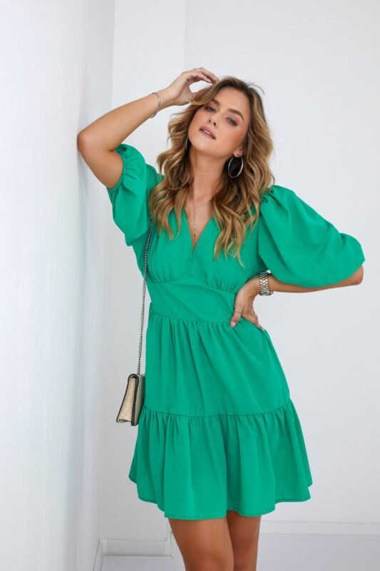 Green fitted dress with
